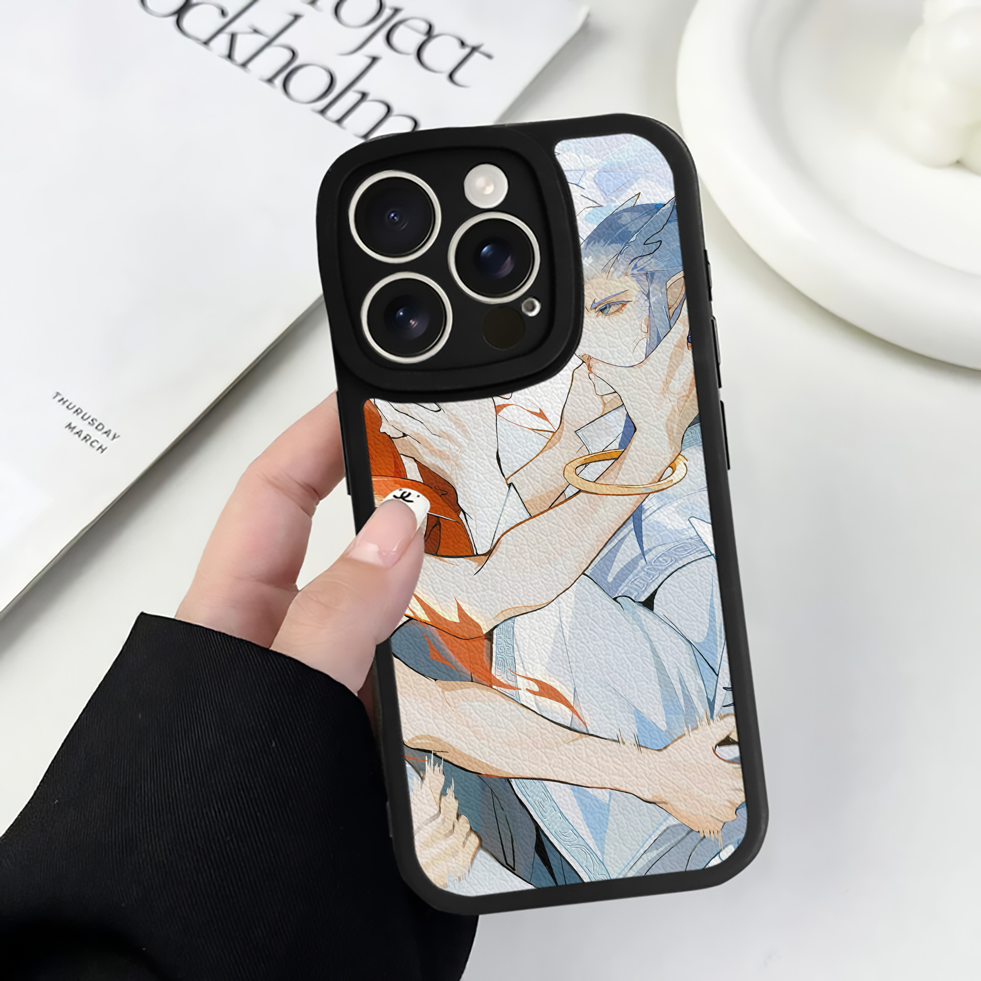 （画像用） Ne Zha 2 ナタ 魔童の大暴れ 【iPhone 16シリーズ対応】シリコンスマホケース（レザー調） 材質：シリコン